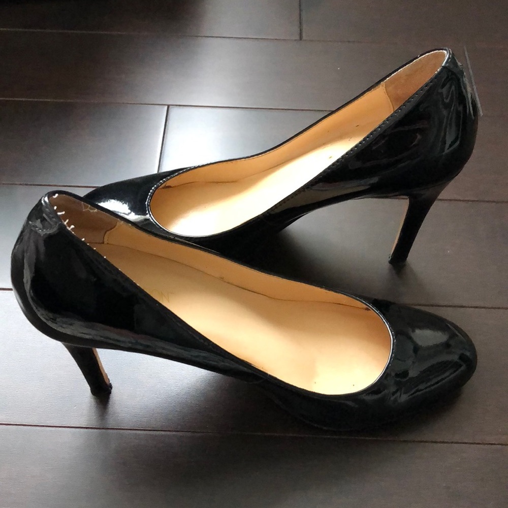 Black Patent Almond Toe Pumps